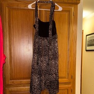 SHEIN Black and Tan Leopard Print Mini Dress